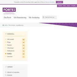 Förortssvenska – en språklig resurs - Forte