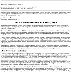 Jay W. Forrester: Counterintuitive Behavior of Social Systems