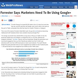Forrester Says Marketers Need To Be Using Google+