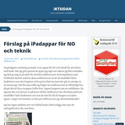 Förslag på iPadappar för NO och teknik 