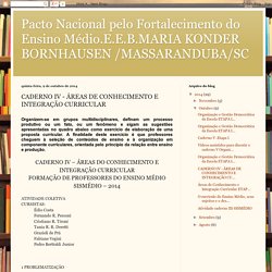 Pacto Nacional pelo Fortalecimento do Ensino Médio.E.E.B.MARIA KONDER BORNHAUSEN /MASSARANDUBA/SC: CADERNO IV - ÁREAS DE CONHECIMENTO E INTEGRAÇÃO CURRICULAR