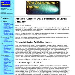 Forthcoming meteor showers in 2013