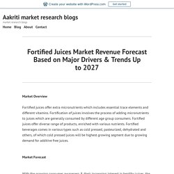 Fortified Juices Market Revenue Forecast Based on Major Drivers & Trends Up to 2027 – Aakriti market research blogs