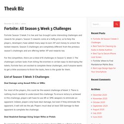 Fortnite: All Season 5 Week 3 Challenges