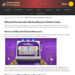 Wheel of Fortune oder Glückrad Bonus in Online Casino