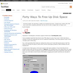 Forty Ways To Free Up Disk Space