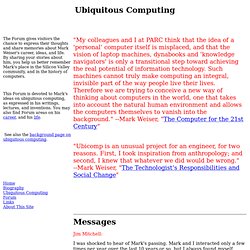 Forum on Ubiquitous Computing