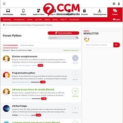 Forum Python - Forum Programmation