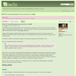 HOW TO: Install Broadcom-sta (wl) driver in LMDE