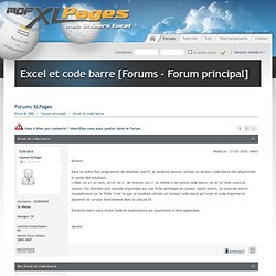 Excel et code barre [Forums - Forum principal]