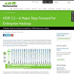 HDP 2.2 – A Major Step Forward for Enterprise Hadoop