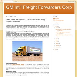 Learn About The Important Operations Carried Out By Logistic Companies