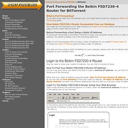 Port Forwarding BitTorrent on the Belkin F5D7230-4
