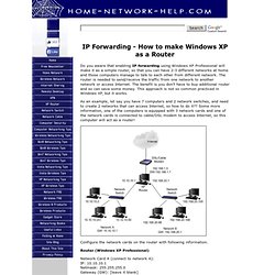 IP Forwarding - How to make Windows XP as a Router