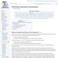 FOSS Open Standards/Introduction
