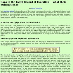 Gaps in the Fossil Record of Evolution — what their explanation is