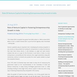 Role of Venture Capital in Fostering Entrepreneurship Growth in India - Divya Modi