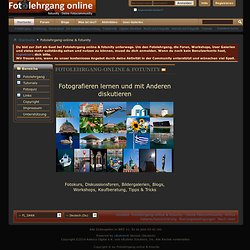 Fotolehrgang online - Fotolehrgang online und fotunity Startseite
