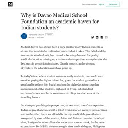 Why is Davao Medical School Foundation an academic haven for Indian students?