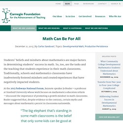 Math Can Be For All - Carnegie Foundation for the Advancement of Teaching