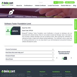 Software Tester Foundation Level Certification Career - Beingcert.com