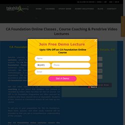 CA Foundation Course Coaching & CA Foundation Video Lectures