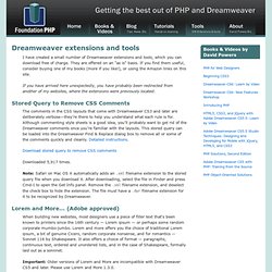 Foundation PHP—Dreamweaver extensions and tools
