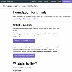 Foundation for Emails 2 Docs