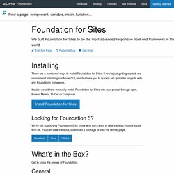 Foundation: Rapid Prototyping and Building Framework from ZURB