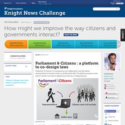 Parliament & Citizens : a platform to co-design laws