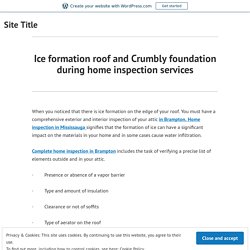 Ice formation roof and Crumbly foundation during home inspection services – Site Title