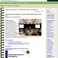Packard-Foundation-OE - GEO Learning 2011 - Achieving Collective Intelligence