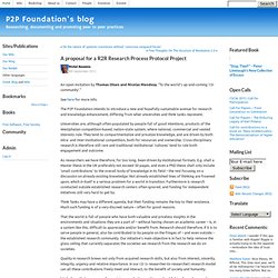 A proposal for a R2R Research Process Protocol Project