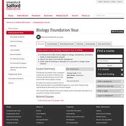 Biology Foundation Year