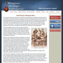 History of Bluegrass Music - Bluegrass Heritage FoundationBluegrass Heritage Foundation