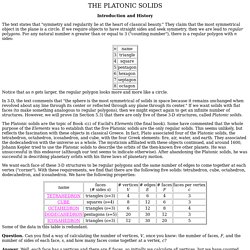 Foundations and Structure of Mathematics 1 "The Platonic Solids" webpage