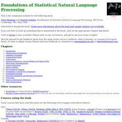 Foundations of Statistical Natural Language Processing