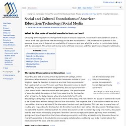 Social and Cultural Foundations of American Education/Technology/Social Media