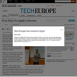 Four Keys To Apple’s Success - Tech Europe