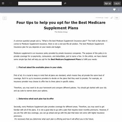 Four tips to help you opt for the Best Medicare Supplement Plans