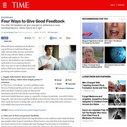 Four Ways to Give Good Feedback