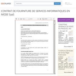 CONTRAT DE FOURNITURE DE SERVICES INFORMATIQUES EN MODE ...