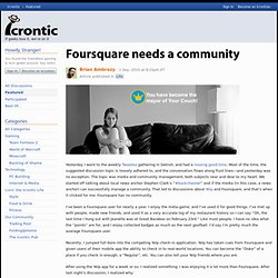 Foursquare needs a community