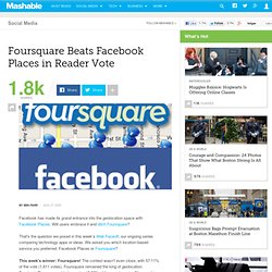 Foursquare Beats Facebook Places in Reader Vote