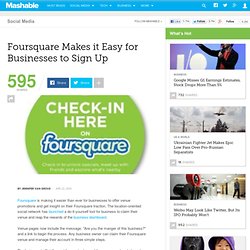 Foursquare Makes it Easy for Businesses to Sign Up