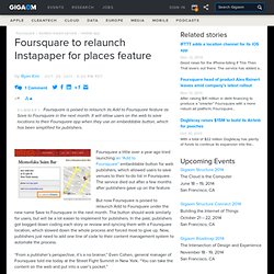 Foursquare to relaunch Instapaper for places feature