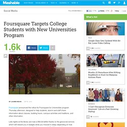 Foursquare Targets College Students with New Universities Program