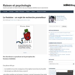 La foutaise : un sujet de recherche prometteur - Scilogs.fr :