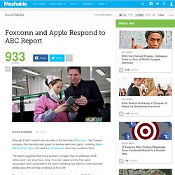 Foxconn and Apple Respond to ABC Report