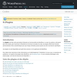 Plugins « WordPress francophone